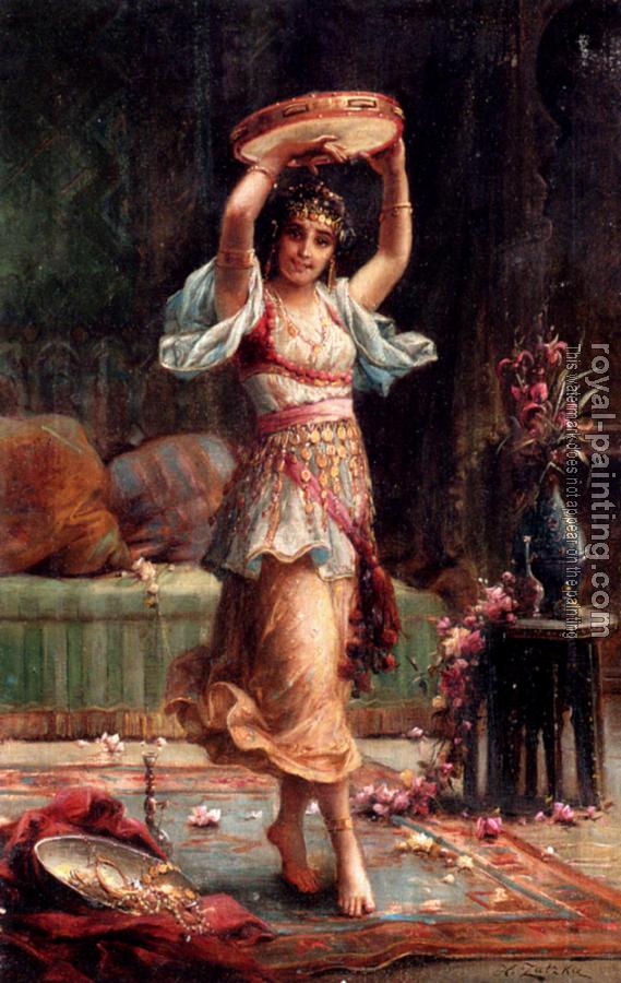Hans Zatzka : The Tambourine Player Hans Zatzka : The Tambourine Player